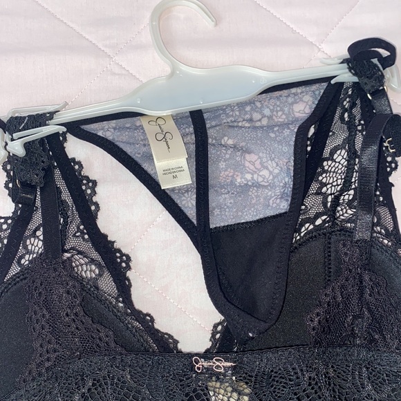 Jessica Simpson Floral Lace 2 PC Mesh Teddy with Thong G-String Size S & M NWT - Picture 5 of 6